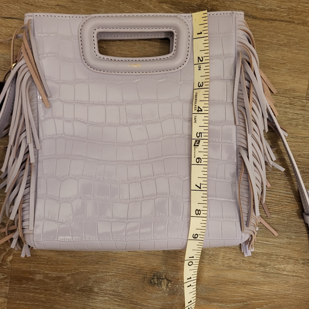 Maje M Embossed Leather Bag Violet        (rare color to find) - Picture 9 of 14